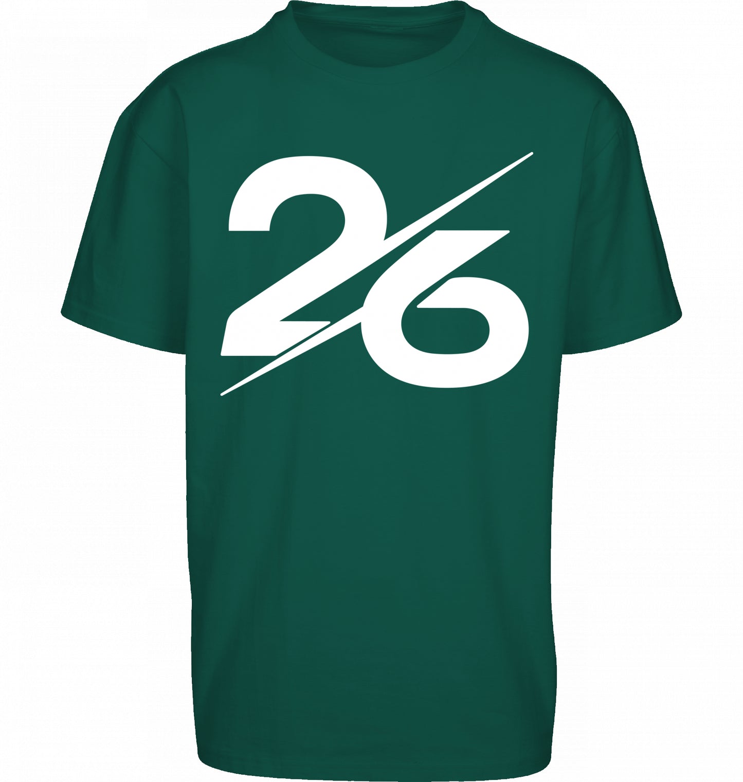 SUÐR FIND Heavy Oversize Tee in Grün – Vorderansicht mit großer 26