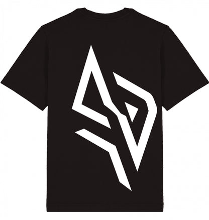 SUÐR FIND Vintage Tee in G. Dyed Black Rock – Rückansicht