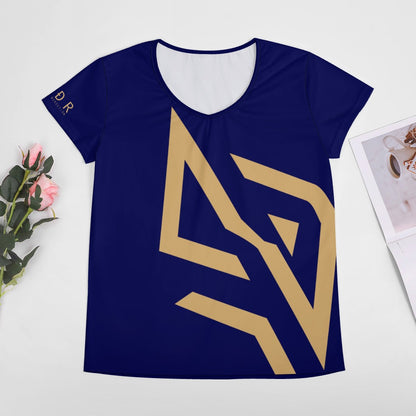 SUÐR Signature V-Neck Tee Damen – viele Farben – V-Neck Tee mit SUÐR-Emblem in Gold
