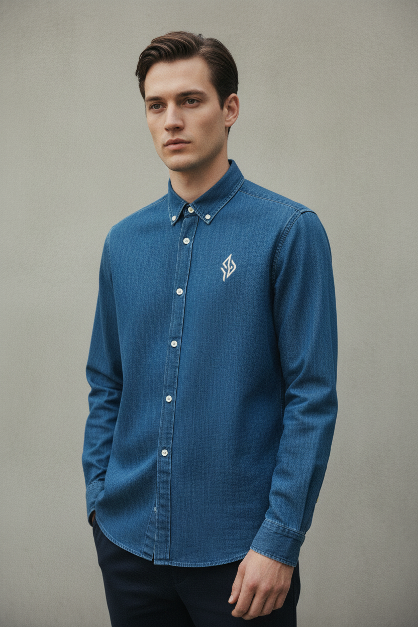 SUÐR Signature Denim Hemd