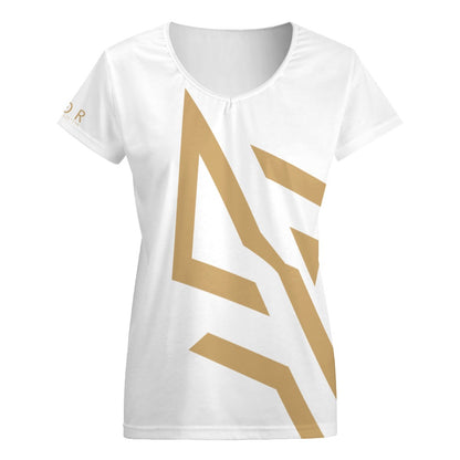 SUÐR Signature V-Neck Tee Damen – viele Farben – V-Neck Tee mit SUÐR-Emblem in Gold