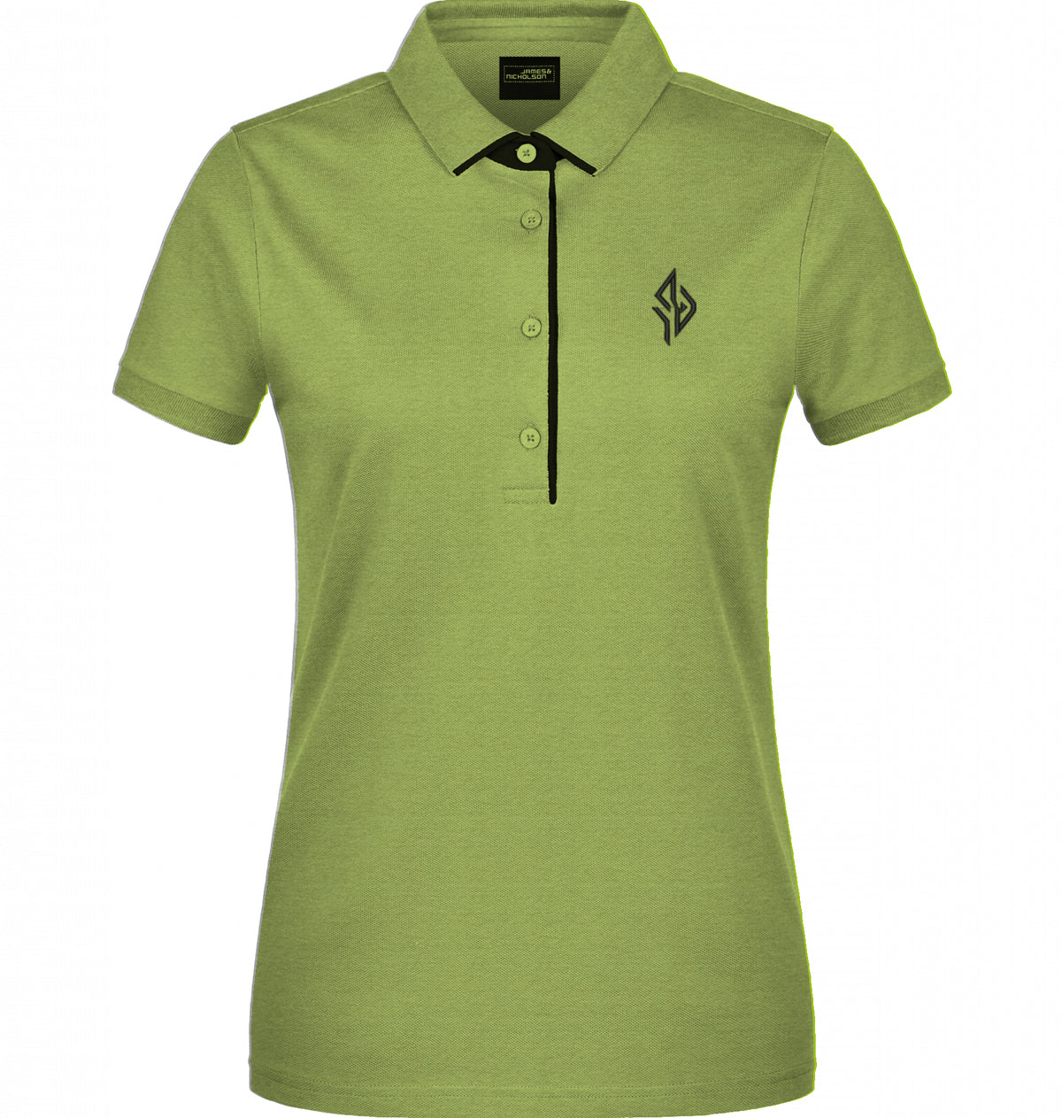 SUÐR Signature Polo Damen in Lime Green / White