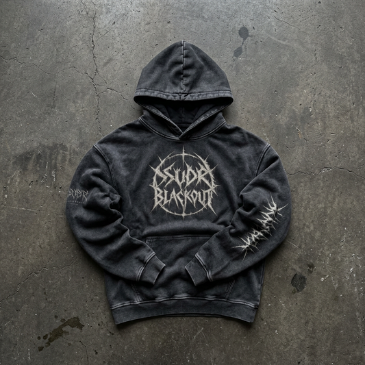 BLACKOUT snow washed loose cotton Hoodie – Ansicht 1