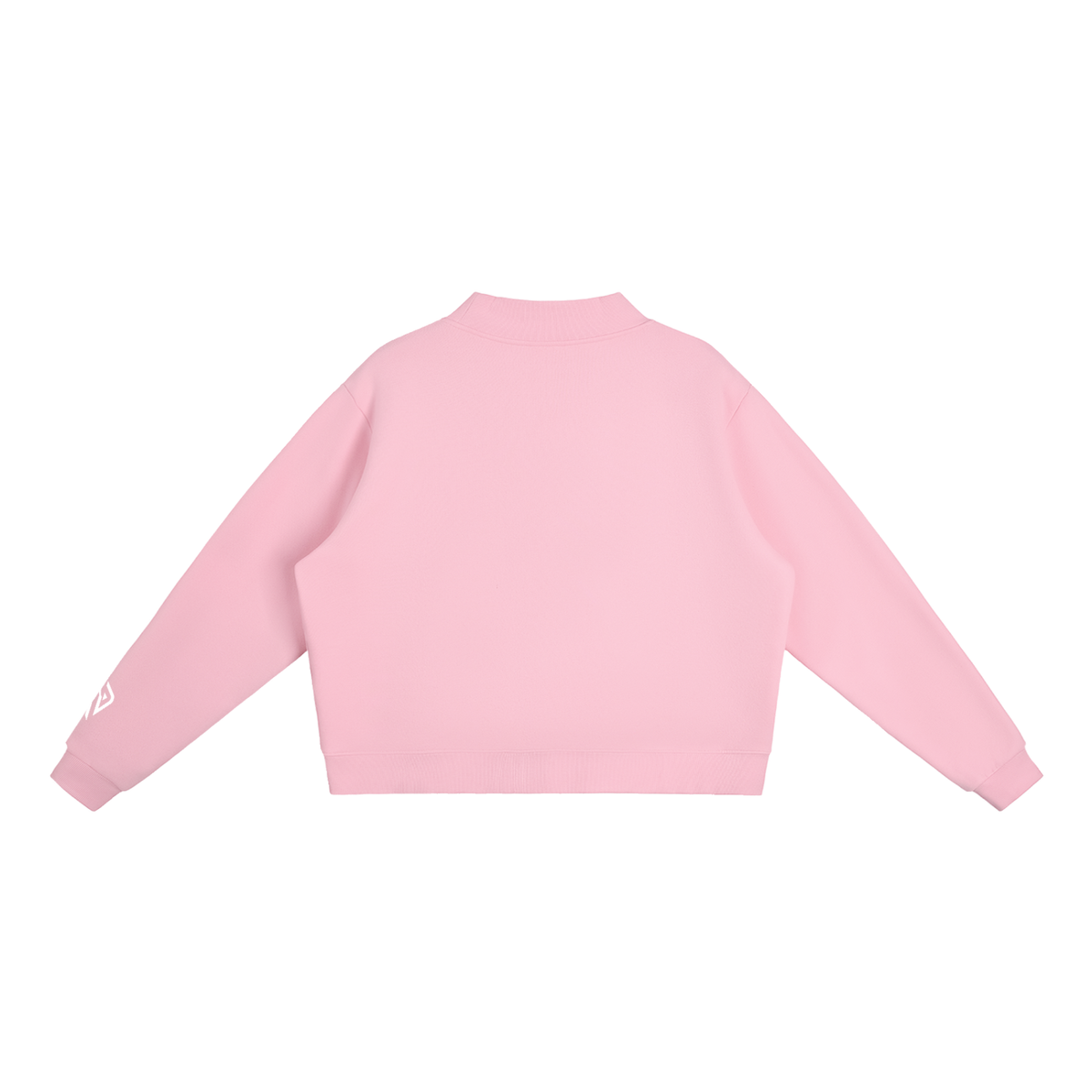 SUÐR Mock-Neck Sweatshirt – Sweatshirt in Pink, Rückseite ohne Druck, Emblem am Ärmel