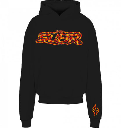 VESTR 07 Laub Hoodie – Boxy Hoodie in Black, Print aus Herbstlaub von SUÐR