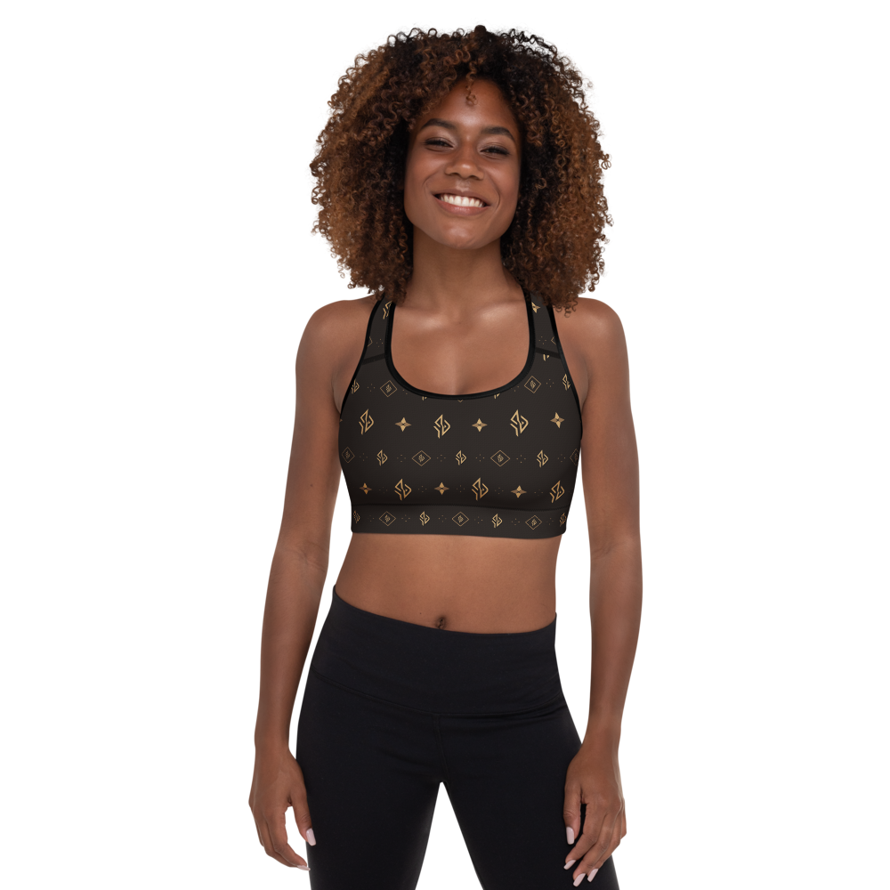 SUÐR Signature Sports Bra – Braun/Gold