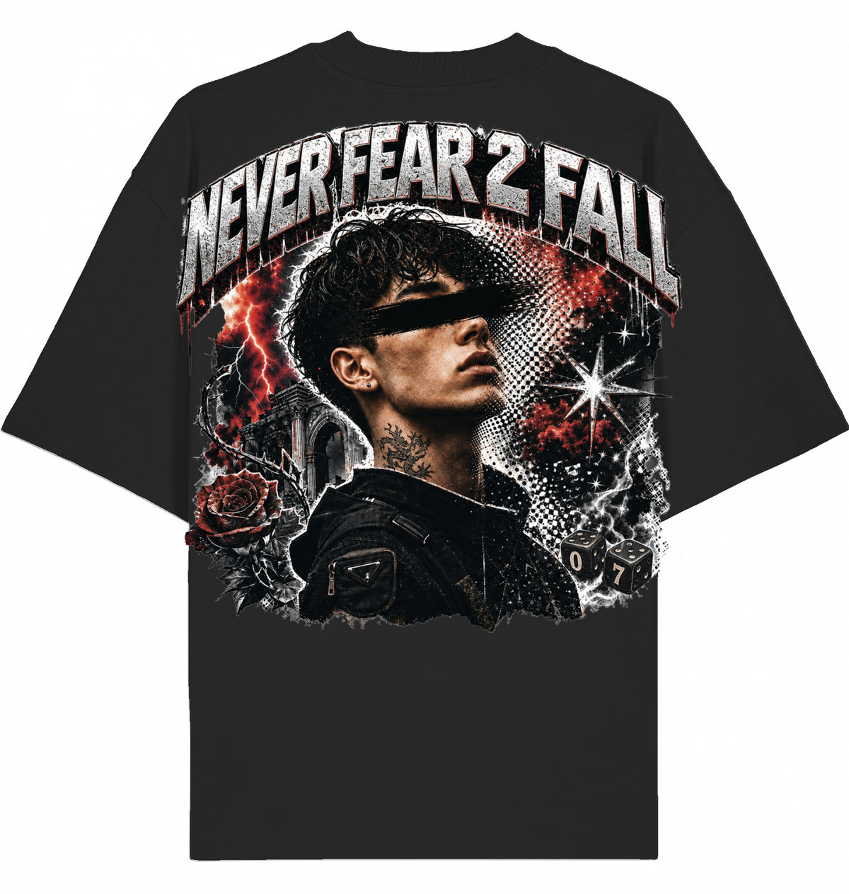 Backpiece 0701 Never Fear 2 Fall – Oversize Tee mit grossem Rückenprint von SUÐR