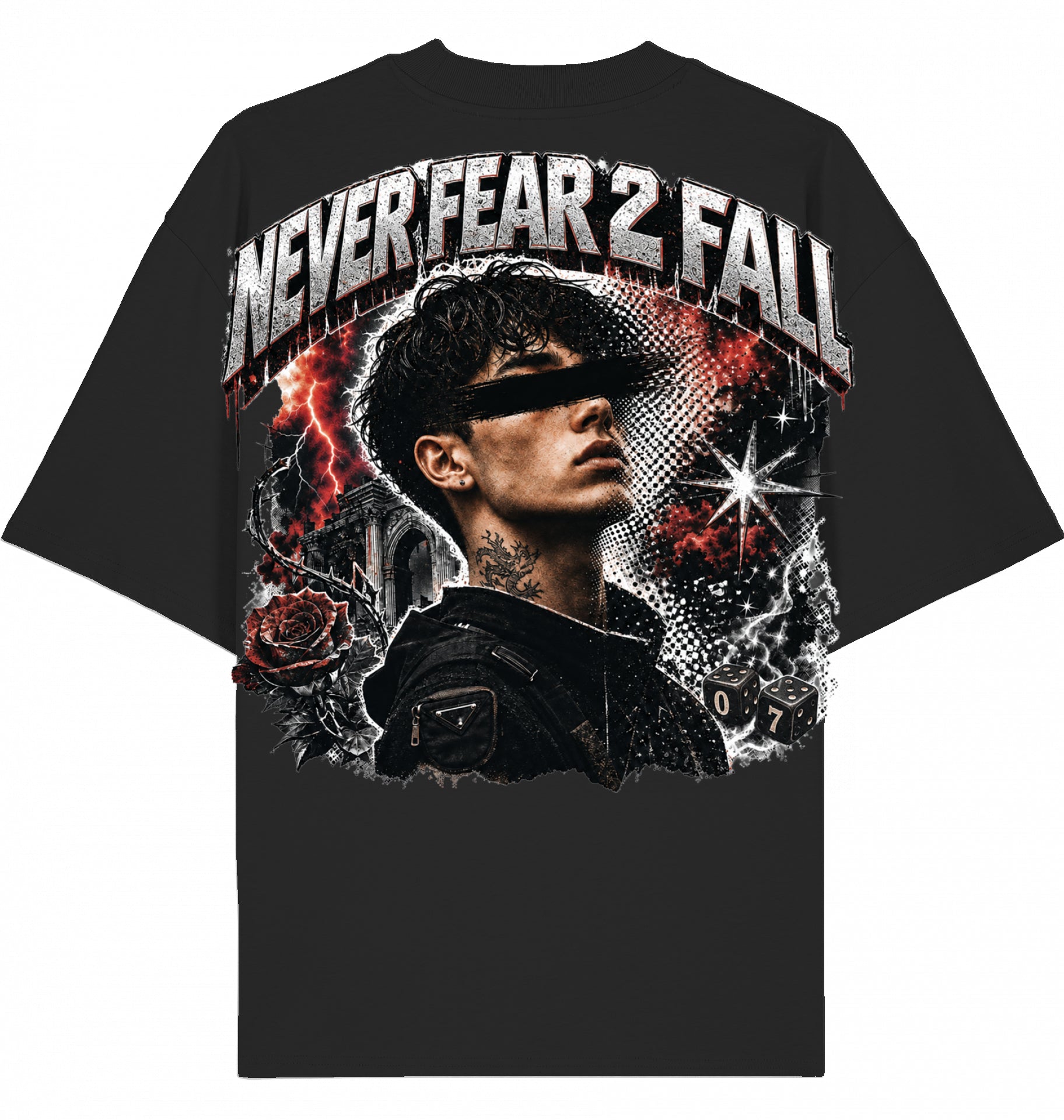 Backpiece 0701 Never Fear 2 Fall – Oversize Tee mit grossem Rückenprint von SUÐR