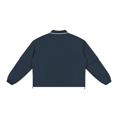 SUÐR Collar Sweatshirt – Sweatshirt in Navy Blue, Rückseite ohne Druck