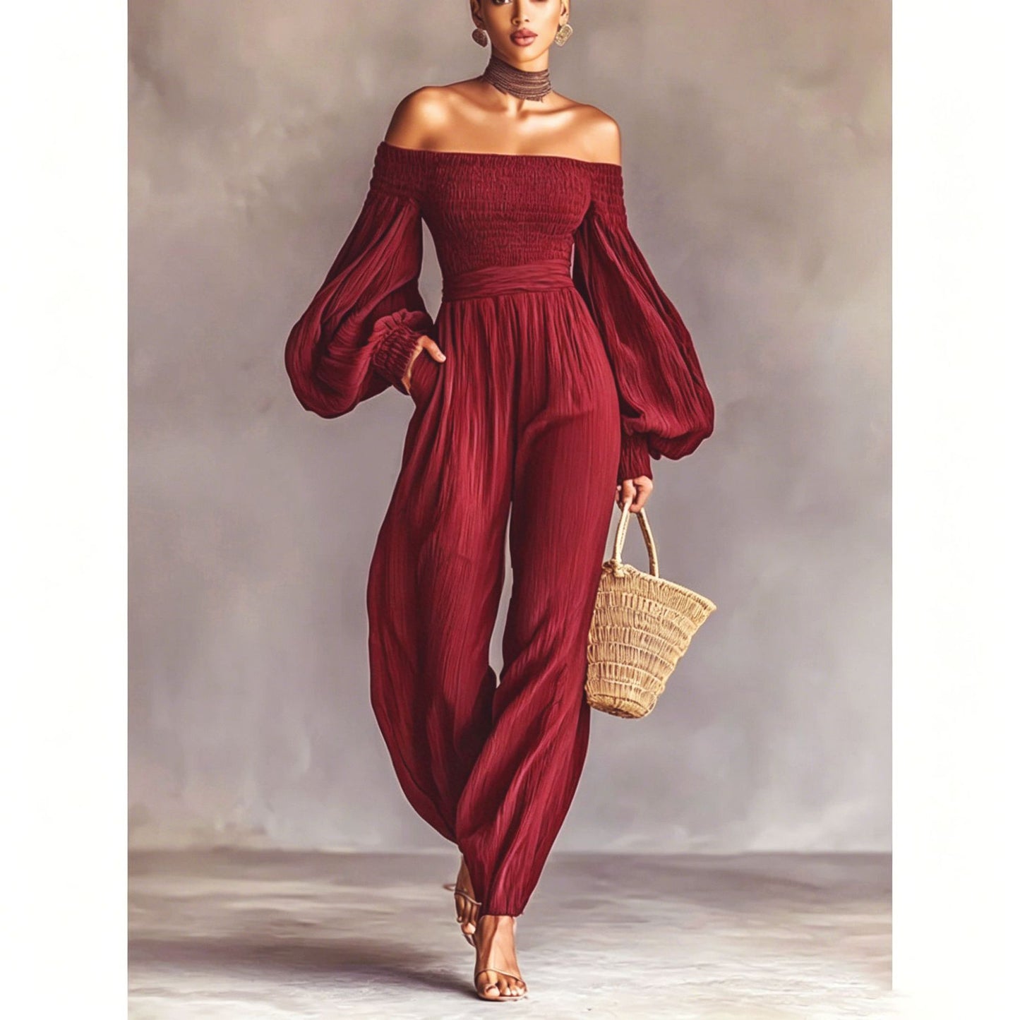 SUÐR - Off-Shoulder Jumpsuit