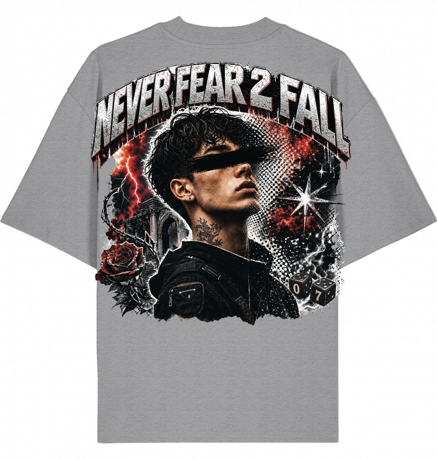 Backpiece 0701 Never Fear 2 Fall – Oversize Tee mit grossem Rückenprint von SUÐR