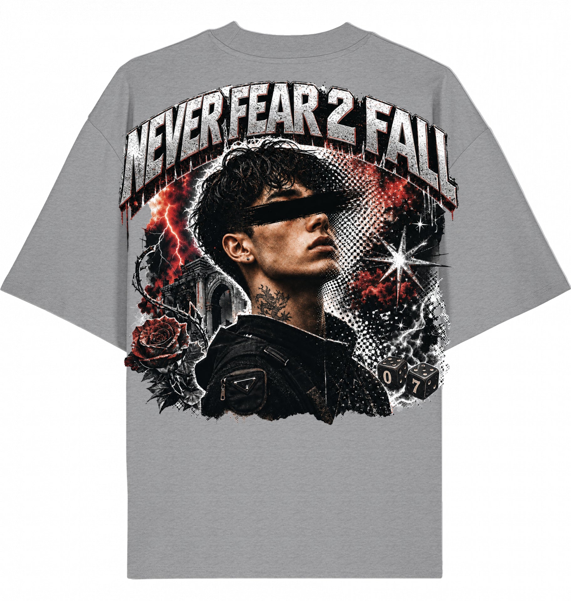 Backpiece 0701 Never Fear 2 Fall – Oversize Tee mit grossem Rückenprint von SUÐR