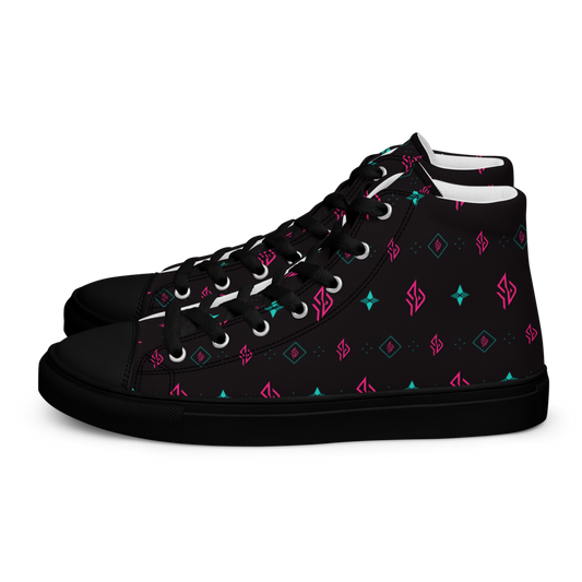 SUÐR Signature magas szárú sneaker férfi – fekete/pink-türkiz