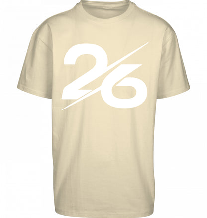 SUÐR FIND Heavy Oversize Tee in Soft Yellow – Vorderansicht mit großer 26