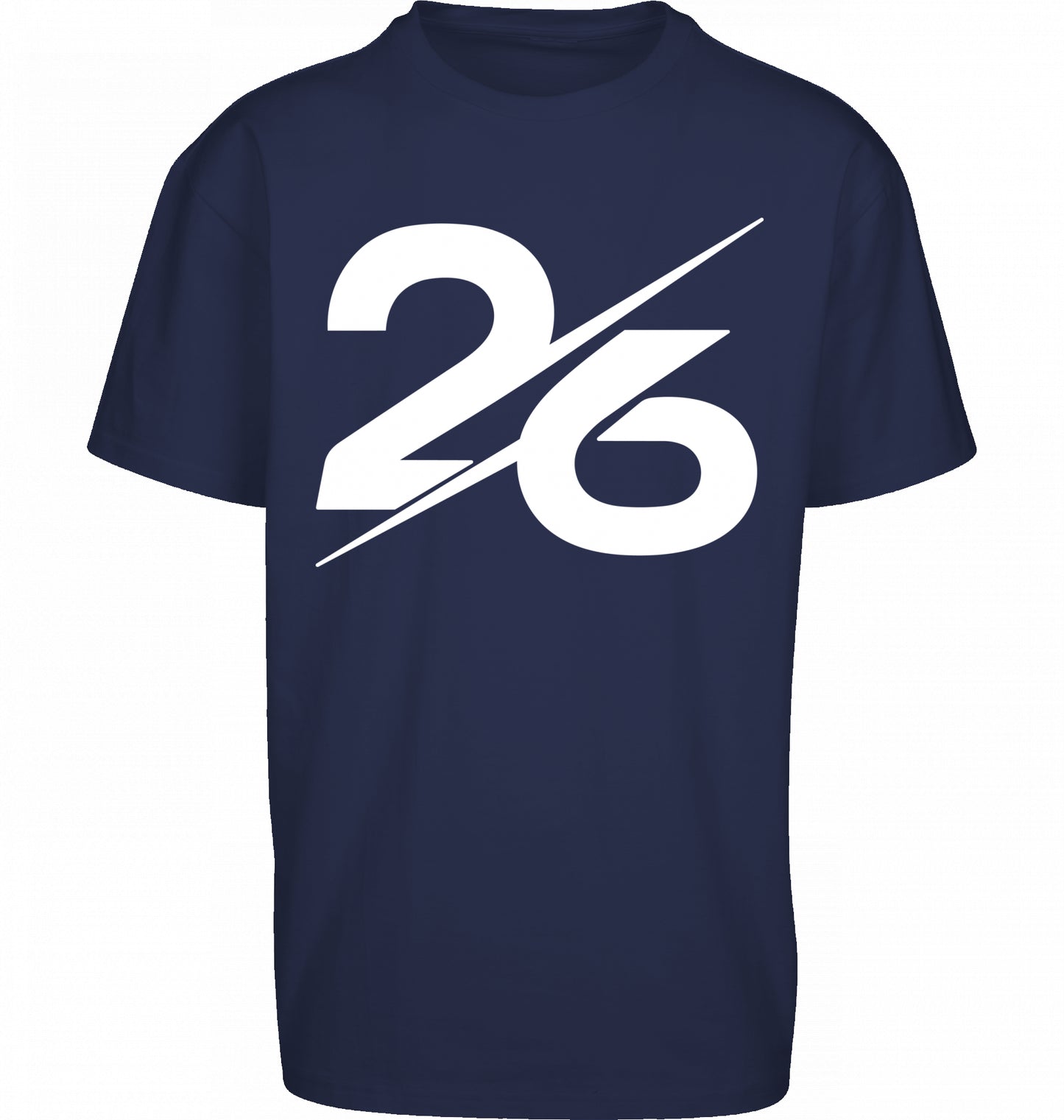 SUÐR FIND Heavy Oversize Tee in Dark Blue – Vorderansicht mit großer 26