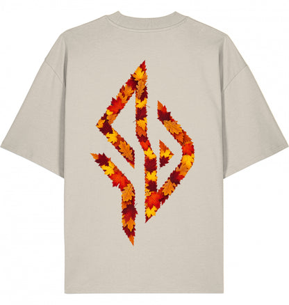 VESTR 07 Laub – Oversized Tee in Cream, Print aus Herbstlaub von SUÐR