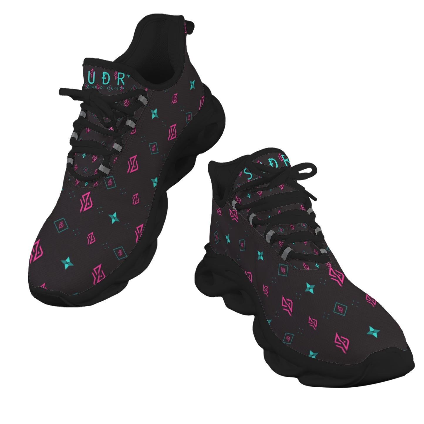 SUÐR Signature 07 Sneaker Damen – Schwarz/Pink-Türkis