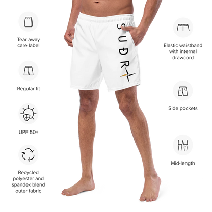 All-Over Print Recycled Swim Trunks SUÐR Clothing
