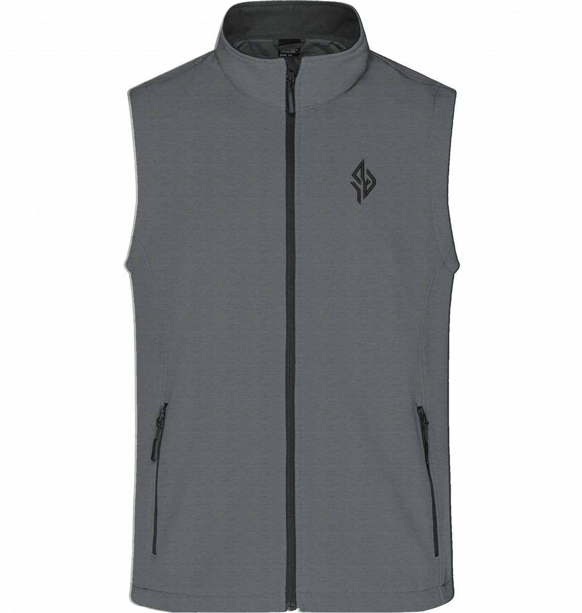 SUÐR Signature Softshell Weste in Iron Grey / Red