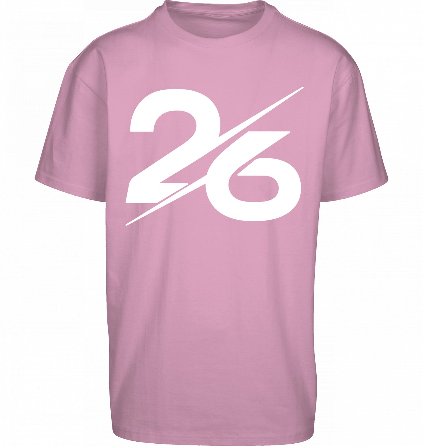 SUÐR FIND Heavy Oversize Tee in Soft Pink – Vorderansicht mit großer 26