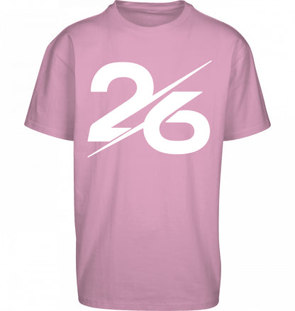 SUÐR FIND Heavy Oversize Tee in Soft Pink – Vorderansicht mit großer 26