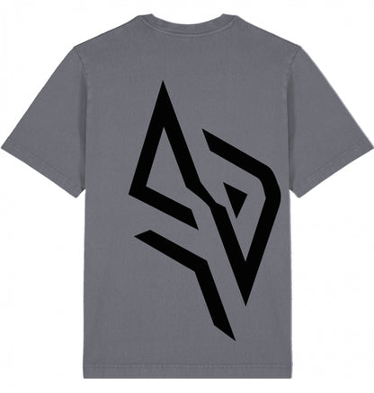 SUÐR FIND Vintage Tee in G. Dyed Anthracite – Rückansicht