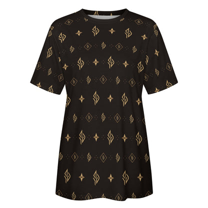 SUÐR Signature Tee Damen – Braun/Gold