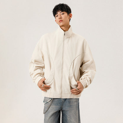 Men's Casual Loose Fit Stand Collar Flight Jacket