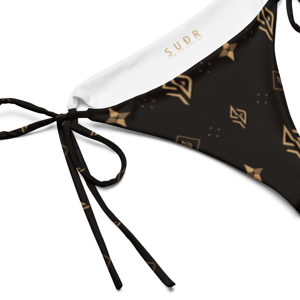 SUÐR Signature String Bikini Bottom – Braun/Gold