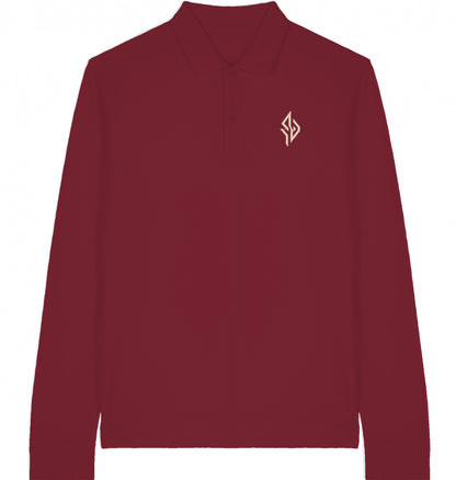 SUÐR Signature Longsleeve Polo in Burgundy