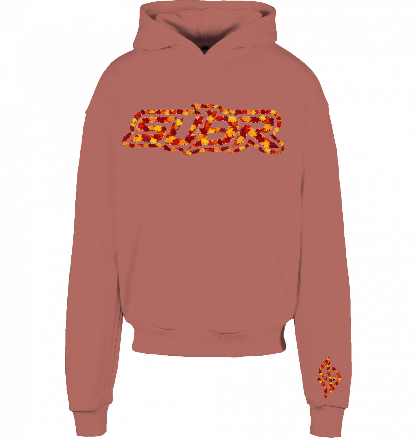 VESTR 07 Laub Hoodie – Boxy Hoodie in Bark, Print aus Herbstlaub von SUÐR