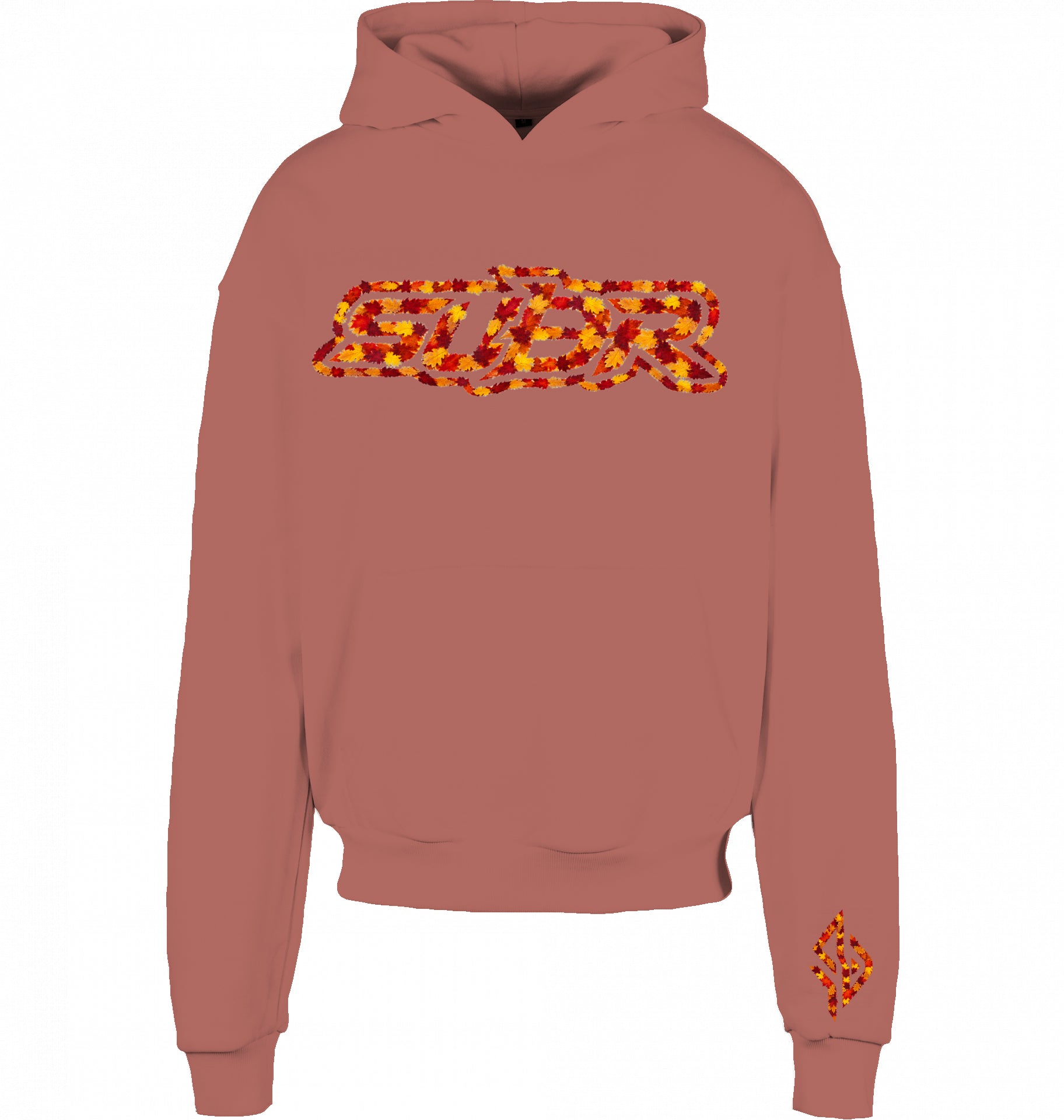 VESTR 07 Laub Hoodie – Boxy Hoodie in Bark, Print aus Herbstlaub von SUÐR