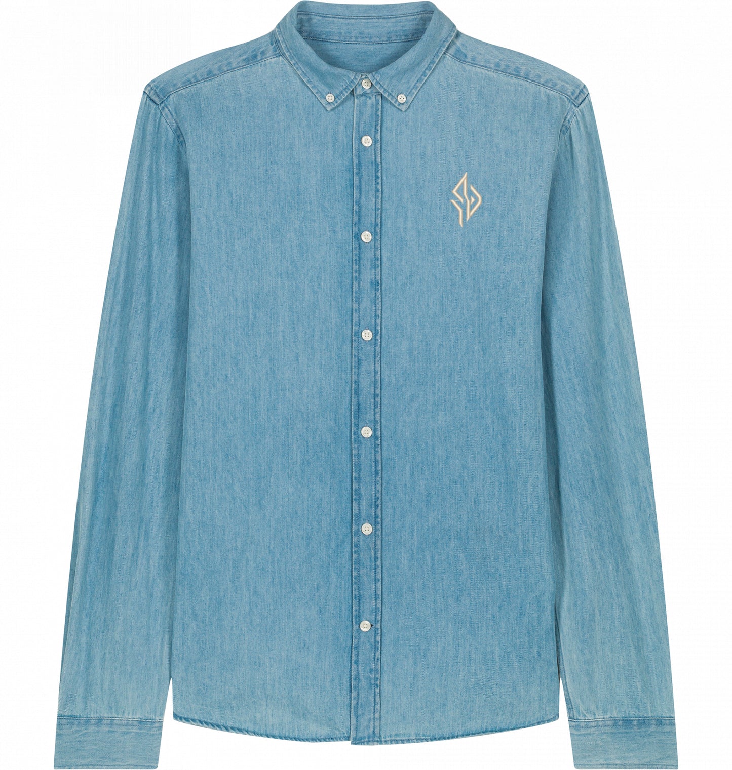 SUÐR Signature Denim Hemd in Light Wash