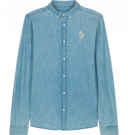 SUÐR Signature Denim Hemd in Light Wash