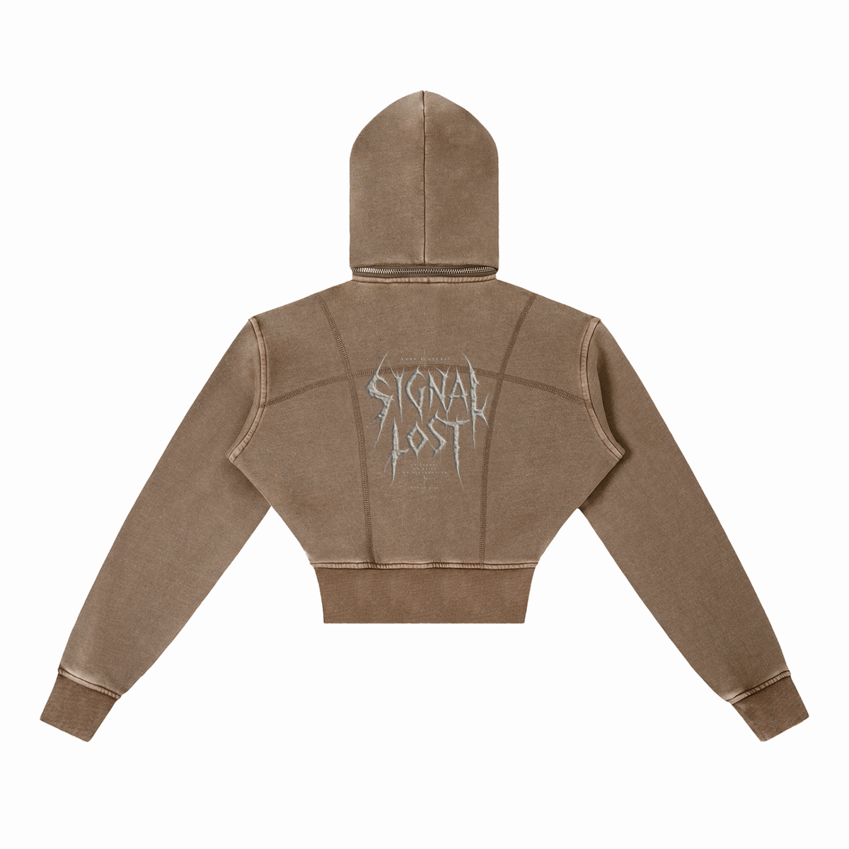 BLACKOUT vintage washed cropped fleece Hoodie – Ansicht 10