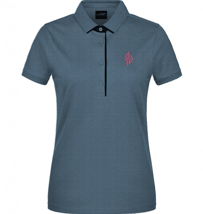 SUÐR Signature Polo Damen in Navy / Red