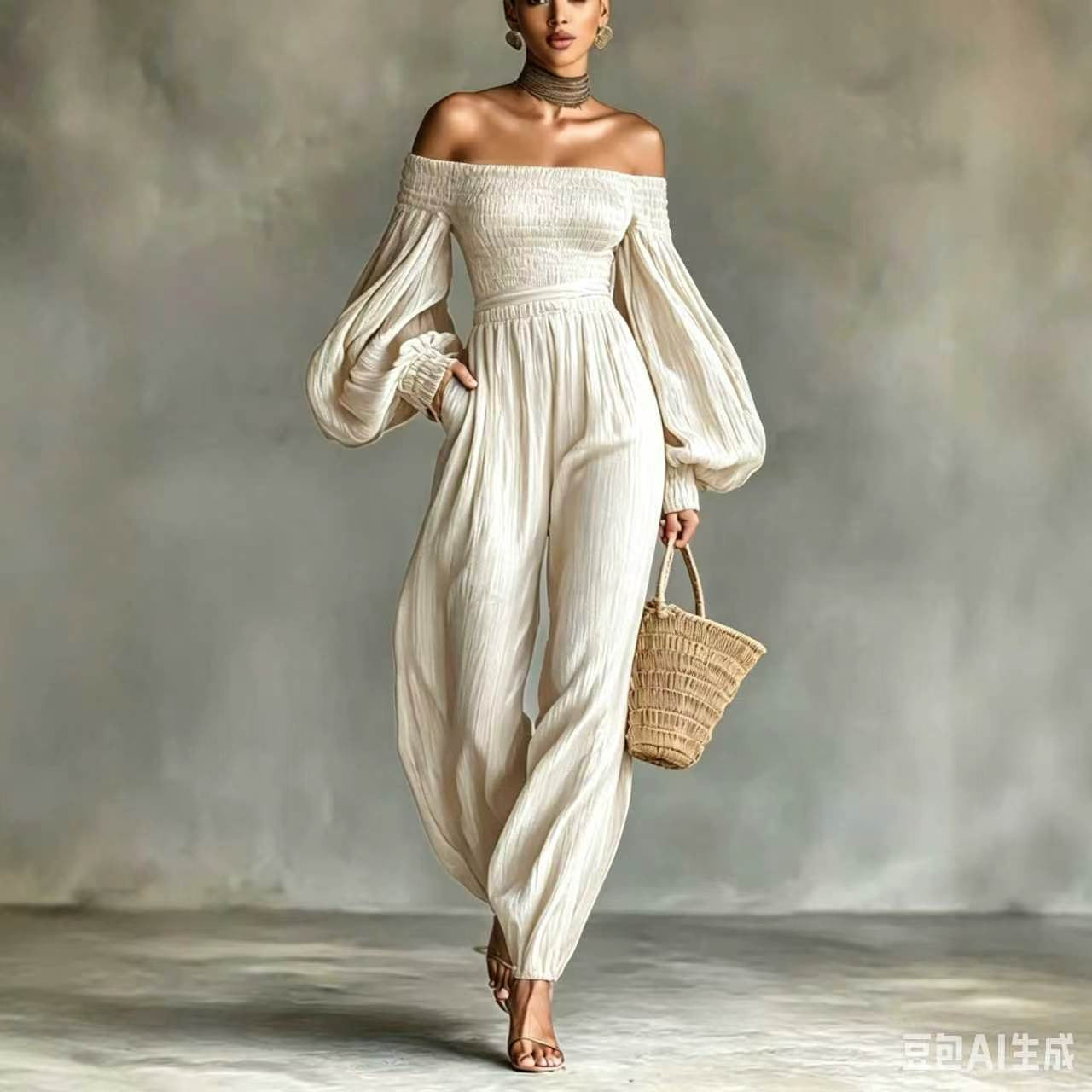 SUÐR - Off-Shoulder Jumpsuit