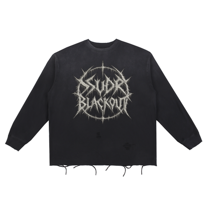 BLACKOUT snow wash raw edge cotton Longsleeve – Ansicht 3