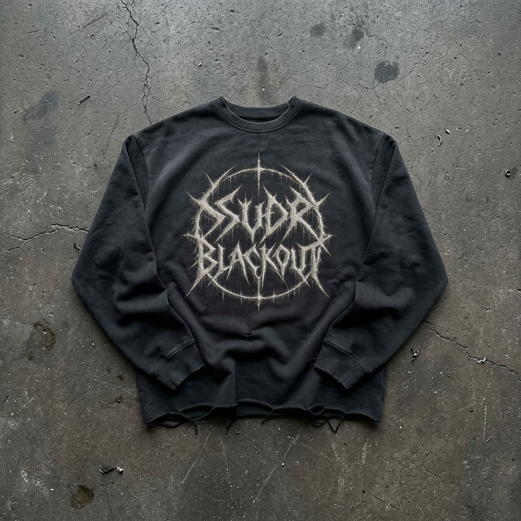 BLACKOUT snow wash raw edge cotton Longsleeve – Ansicht 1