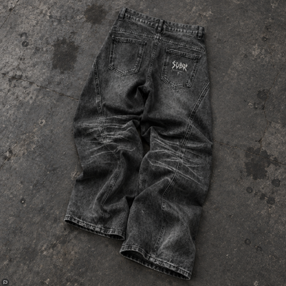 BLACKOUT women's vintage wash wide leg denim Jeans – Ansicht 2