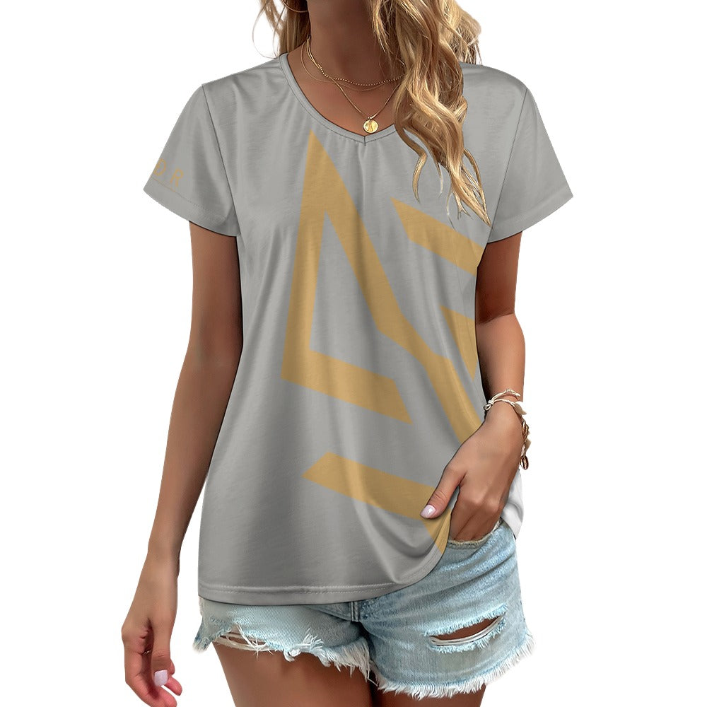 SUÐR Signature V-Neck Tee Damen – viele Farben – V-Neck Tee in Dunkelgrau