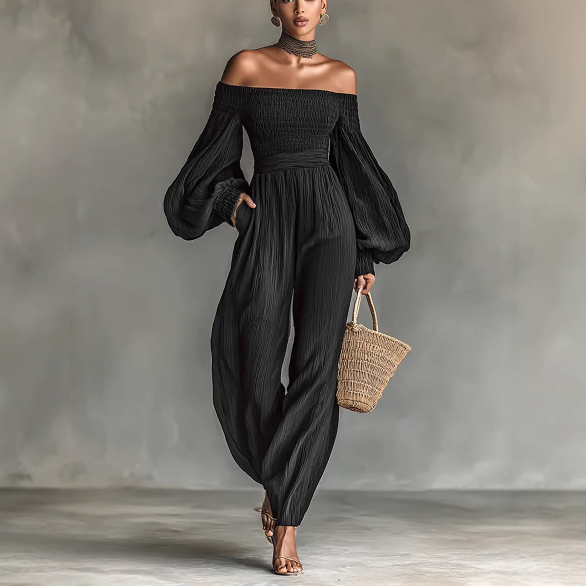 SUÐR - Off-Shoulder Jumpsuit