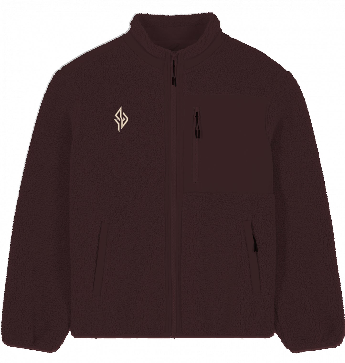 SUÐR Sherpa Jacke in Red Brown