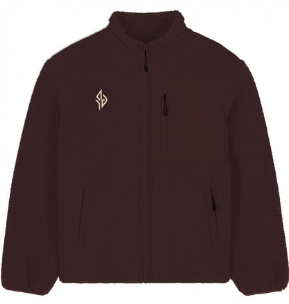 SUÐR Sherpa Jacke in Red Brown