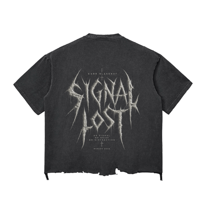 BLACKOUT snow wash raw-hem boxy T-Shirt – Ansicht 4