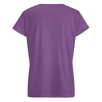 SUÐR Signature V-Neck Tee Damen – viele Farben – V-Neck Tee mit SUÐR-Emblem in Gold