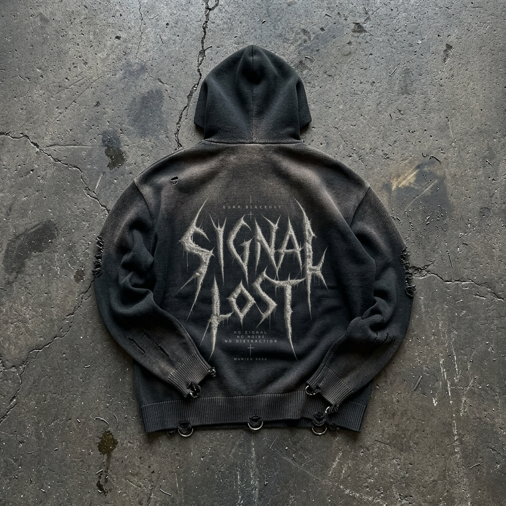 BLACKOUT distressed full zip Sweater – Ansicht 2
