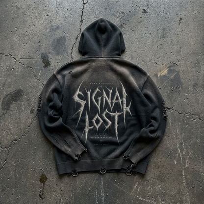 BLACKOUT distressed full zip Sweater – Ansicht 2