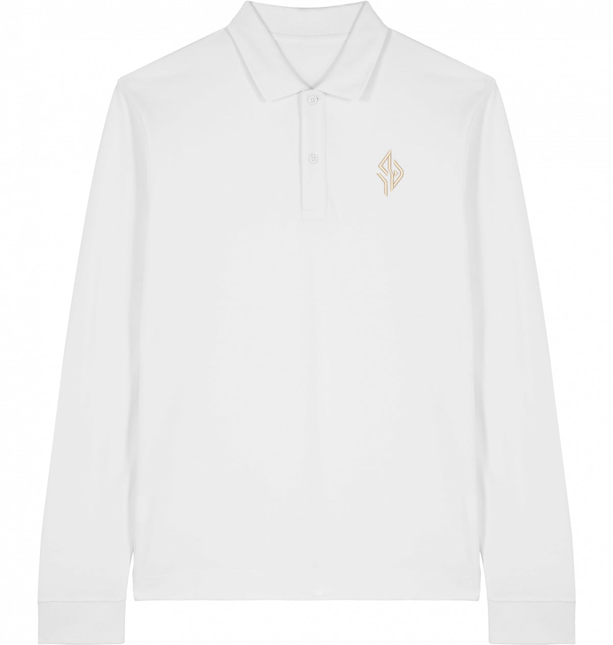 SUÐR Signature Longsleeve Polo in White