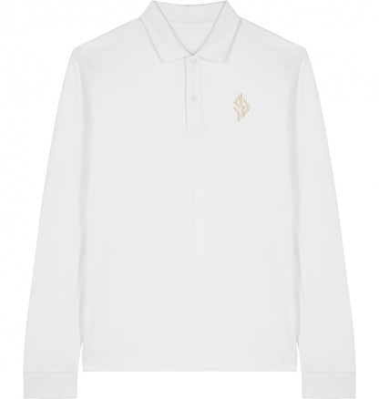 SUÐR Signature Longsleeve Polo in White